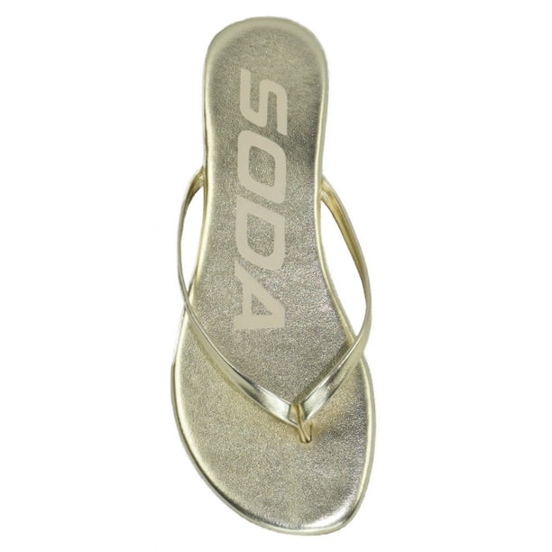 Soda Women/'s Seashell Poolside Thong Flip-Flop Flat Sandals